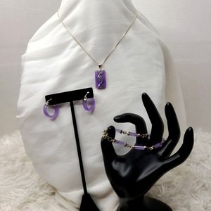 Lavender Jade Jewelry Set